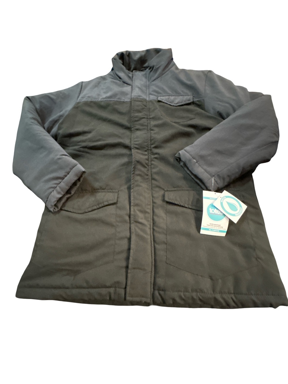 NWT Totes Black Water Resistant Heavyweight Winter Parka Jacket L Gorpcore